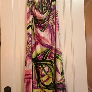 Vibrant Multicolor Halter Dress
